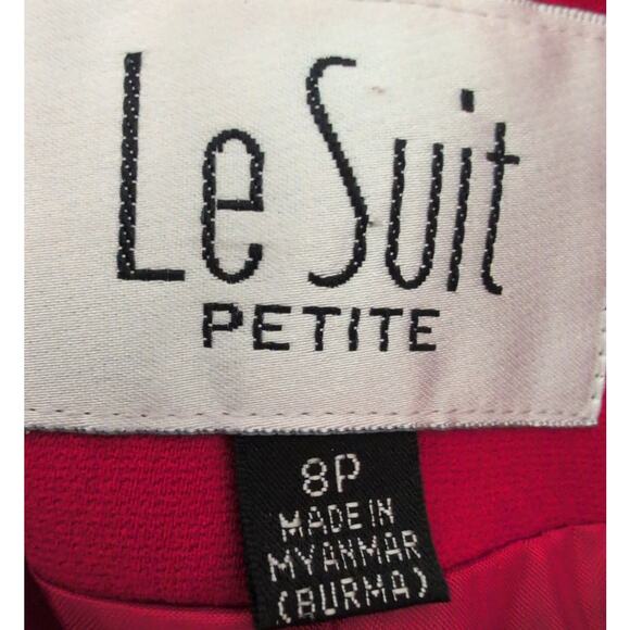 Le Suit Petite Skirt Suit 8P Red Crepe Lined Pencil Skirt Career Office Church - Picture 5 of 7
